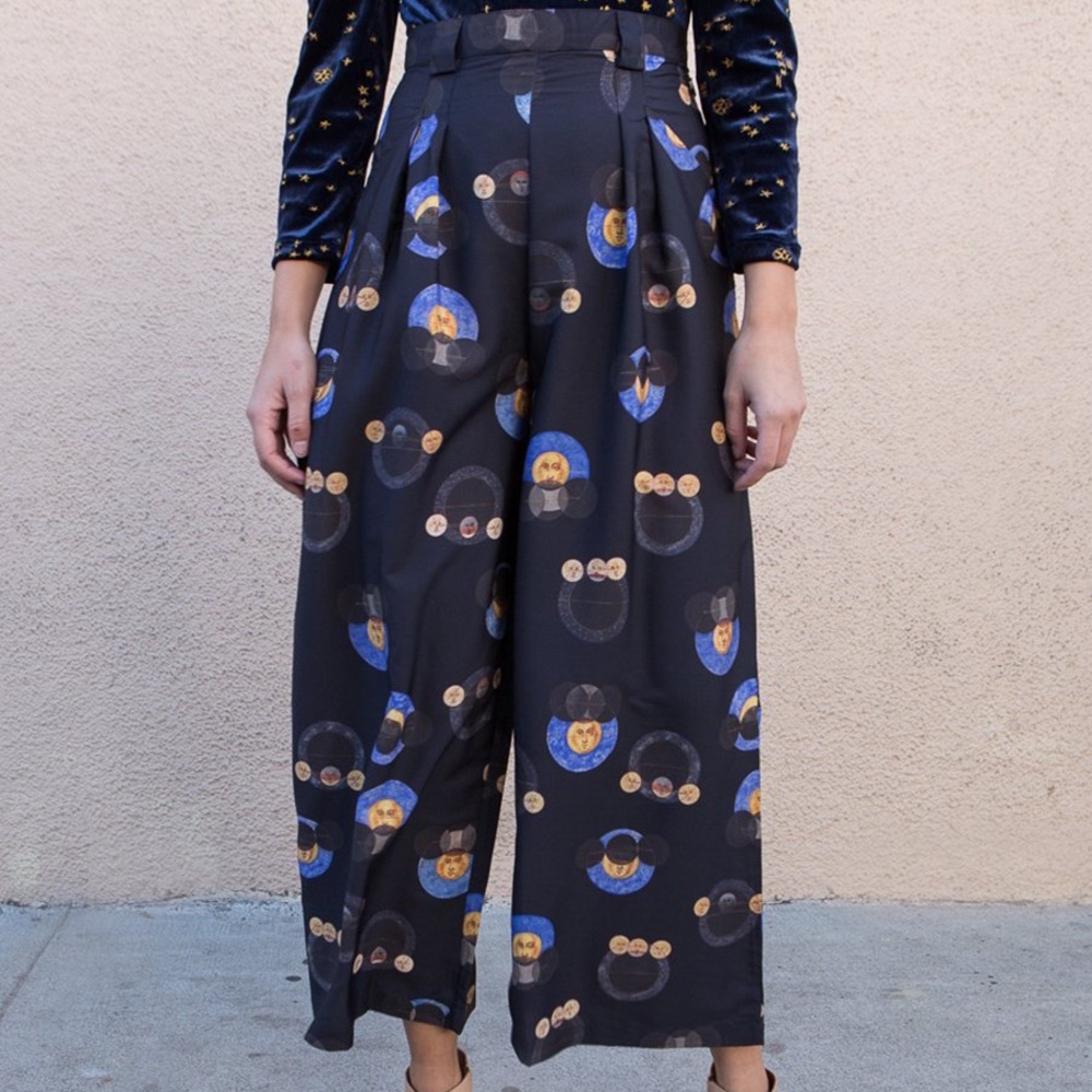 Samantha Pleet Pants / Galileo Print / Size 6